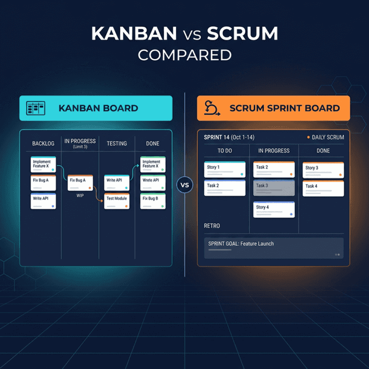 Kanban vs Scrum - Chọn framework phù hợp